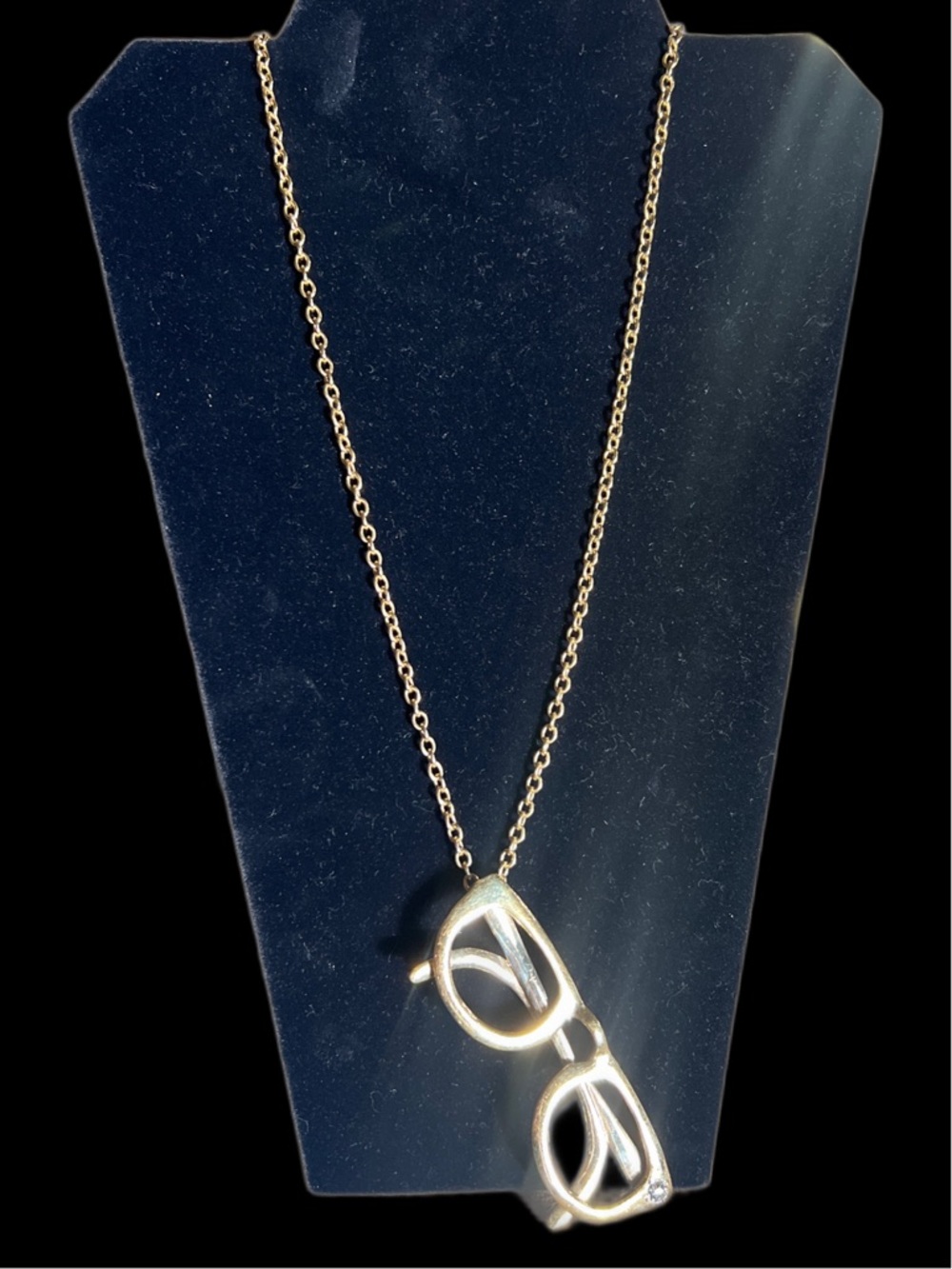 Kate Spade Read Between The Lines Eyeglasses Pendant Necklace Gold Tone 27”